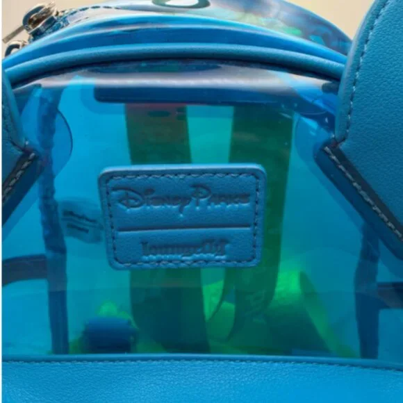 Disney Parks Loungefly Clear Blue Mini Backpack Walt Disney World Edition - Rare - Picture 3 of 10